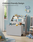 Multipurpose Bookshelf – MDF – Dove Grey – Storage Box with Wheels and 3 Shelves