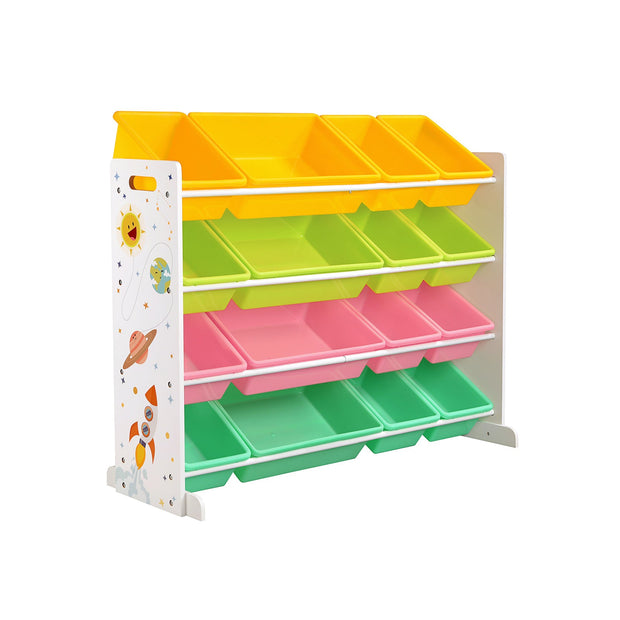 Toy Organiser – PP – White – 16 Removable Containers