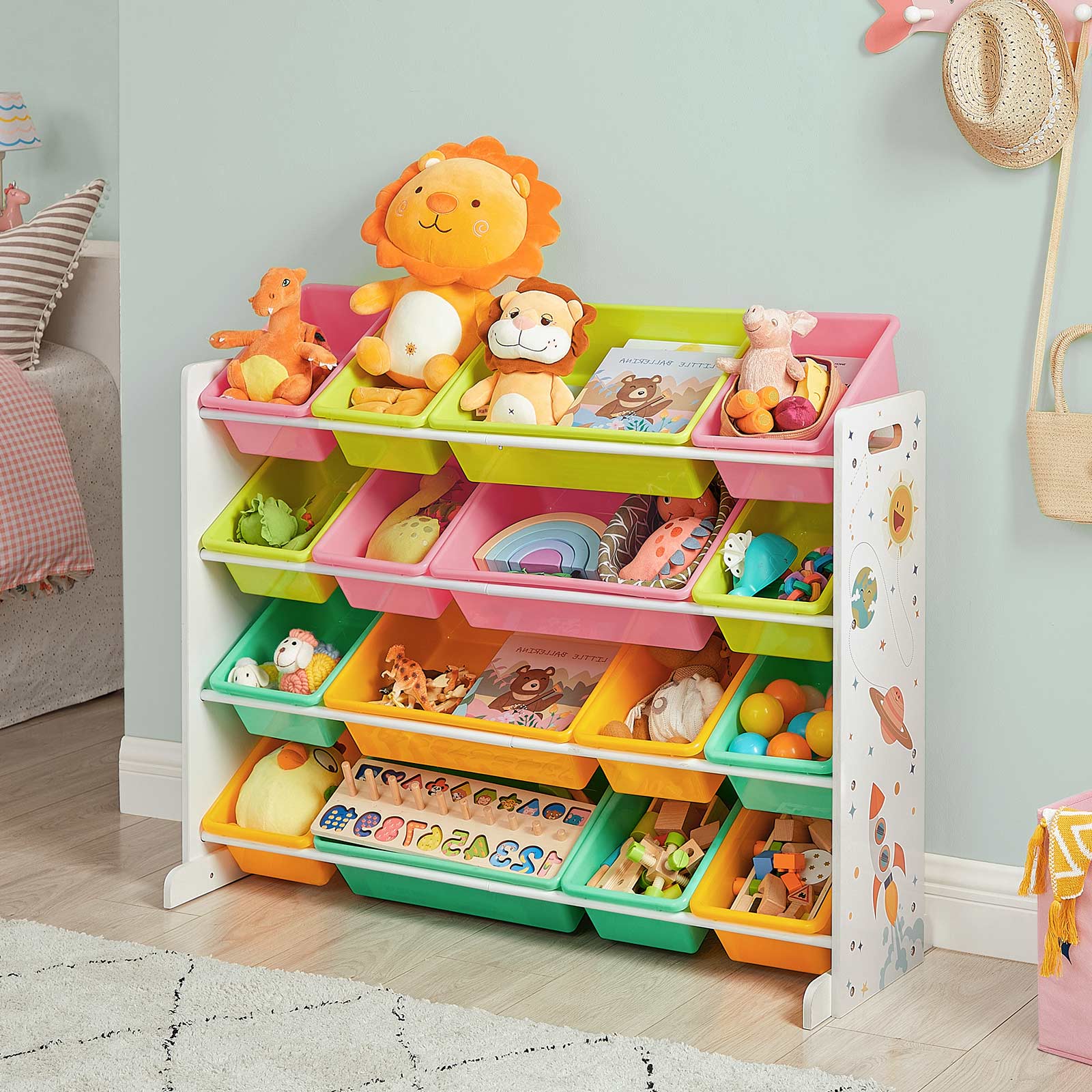 Toy Organiser – PP – White – 16 Removable Containers