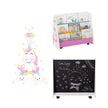 Movable Bookcase – Wood – White – Includes Chalkboard and Wheels for Kids