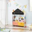 Toy Organiser – Wood – White – Multi-Functional with Chalkboard and Storage Boxes