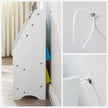 Book Storage Shelf – Wood – White – 3-Tier with Fabric Containers