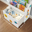 Toy Organiser – Wood – White – Mobile with Removable Storage Box and 3 Shelves