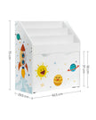 Toy Organiser – Wood – White – Mobile with Removable Storage Box and 3 Shelves