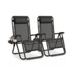 Folding Zero Gravity Reclining Chairs - 2 Chairs - PP Plastic, Steel - Adjustable Headrest, Tray