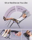 Folding Zero Gravity Reclining Chairs - 2 Chairs - PP Plastic, Steel - Adjustable Headrest, Tray