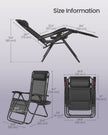Folding Zero Gravity Reclining Chairs - 2 Chairs - PP Plastic, Steel - Adjustable Headrest, Tray