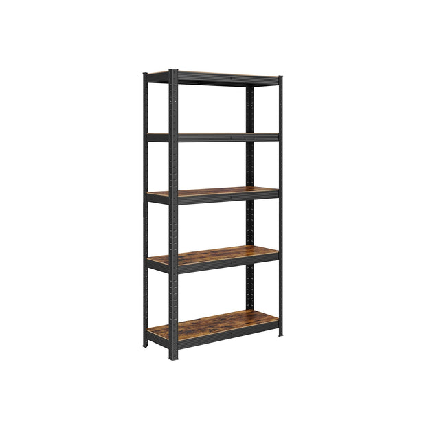 Storage Shelf – Reinforced Steel – Silver – 5-Tier Adjustable Design, Max Load 875 kg (175 kg per Tier), Set of 2