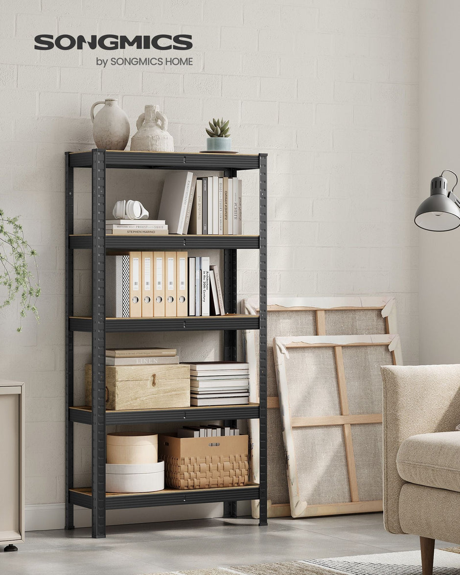 Storage Shelf – Reinforced Steel – Silver – 5-Tier Adjustable Design, Max Load 875 kg (175 kg per Tier), Set of 2
