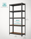 Storage Shelf – Reinforced Steel – Silver – 5-Tier Adjustable Design, Max Load 875 kg (175 kg per Tier), Set of 2