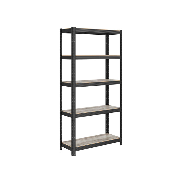 Storage Shelf – Reinforced Steel – Silver – 5-Tier Adjustable Design, Max Load 875 kg (175 kg per Tier), Set of 2