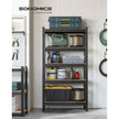 5-Tier Shelving Unit – Reinforced Steel – Black – 650 kg Maximum Load