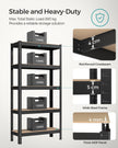 Set of 2 Shelving Units – Reinforced Steel – Silver – 5-Tier Adjustable Shelves
