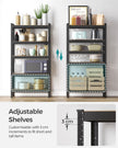 Set of 2 Shelving Units – Reinforced Steel – Silver – 5-Tier Adjustable Shelves