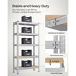 5-Tier Shelving Unit – Reinforced Steel – Silver – 875 kg Capacity