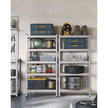 5-Tier Shelving Unit – Reinforced Steel – Silver – Adjustable Shelves, Set of 2, Max. Load 875 kg