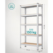 5-Tier Shelving Unit – Reinforced Steel – Silver – Adjustable Shelves, Set of 2, Max. Load 875 kg