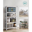 5-Tier Shelving Unit – Reinforced Steel – Silver – Adjustable Shelves, Set of 2, Max. Load 875 kg