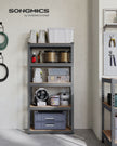 5-Tier Steel Shelving Unit – Reinforced Steel – Slate Grey – Adjustable Shelves, Max Load 875 kg