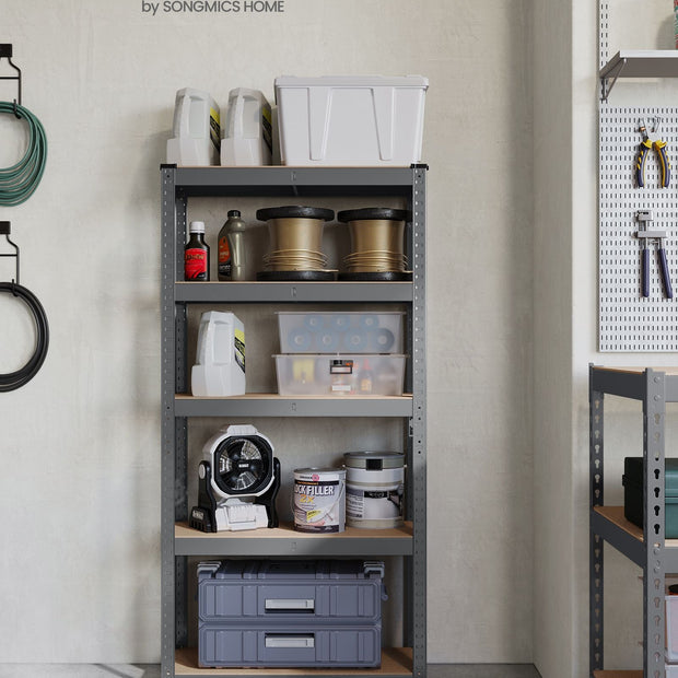 5-Tier Steel Shelving Unit – Reinforced Steel – Slate Grey – Adjustable Shelves, Max Load 875 kg