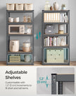5-Tier Steel Shelving Unit – Reinforced Steel – Slate Grey – Adjustable Shelves, Max Load 875 kg