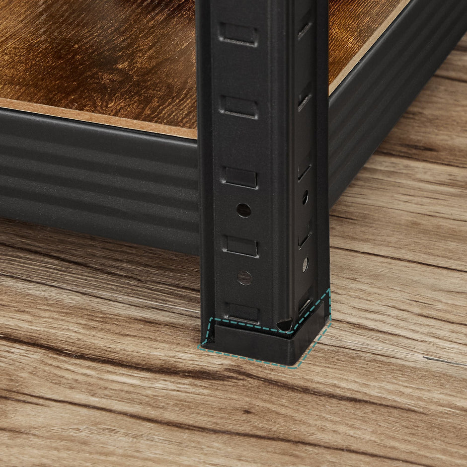 5-Tier Shelving Unit – Steel – Rustic Brown and Black – 400 kg Load Capacity