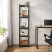 Set of 2 Industrial Shelving Units – Particle Board and Metal – Rustic Brown and Black – Adjustable Storage with 400 kg Load Capacity