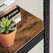 Set of 2 Industrial Shelving Units – Particle Board and Metal – Rustic Brown and Black – Adjustable Storage with 400 kg Load Capacity