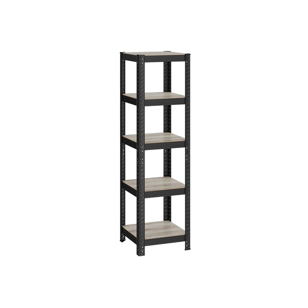 5-Tier Shelving Unit – Steel – Rustic Brown and Black – 400 kg Load Capacity