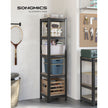 Shelving Unit – Metal and Wood – Greige and Black – Adjustable Storage with 400 kg Load Capacity