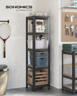 Shelving Unit – Metal and Wood – Greige and Black – Adjustable Storage with 400 kg Load Capacity