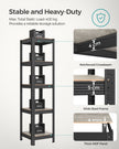 Shelving Unit – Metal and Wood – Greige and Black – Adjustable Storage with 400 kg Load Capacity