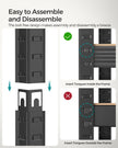 Shelving Unit – Metal and Wood – Greige and Black – Adjustable Storage with 400 kg Load Capacity