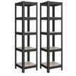 Set of 2 Shelving Units – Metal and Engineered Wood – Greige and Black – Adjustable Storage with High Load Capacity