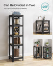 Set of 2 Shelving Units – Metal and Engineered Wood – Greige and Black – Adjustable Storage with High Load Capacity