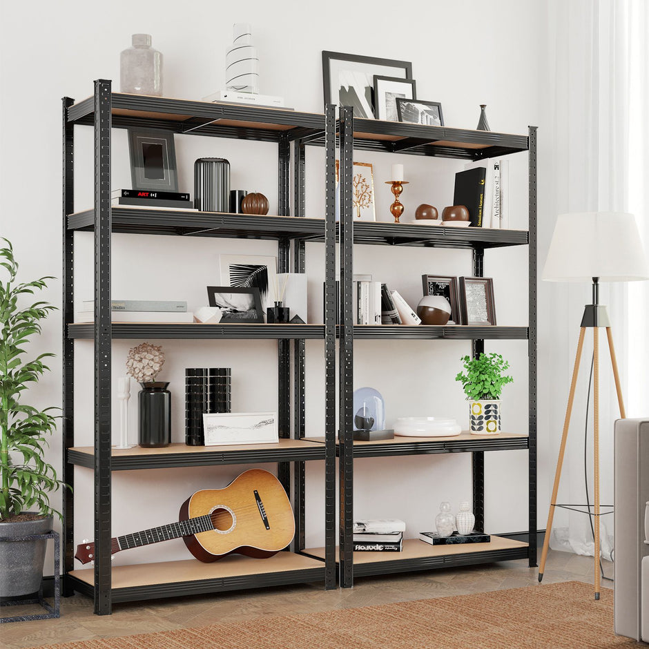 5-Tier Steel Shelving Unit – Steel – Silver – Adjustable Shelves, Max Load 875 kg