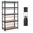 5-Tier Steel Shelving Unit – Steel – Silver – Adjustable Shelves, Max Load 875 kg