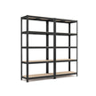 Set of 2 Shelving Units – Reinforced Steel – Silver – 5-Tier Adjustable Shelves