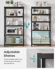 Heavy Duty Shelving Units – Reinforced Steel – Silver – Set of 2 with Adjustable Shelves and 875 kg Load Capacity