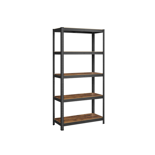 5-Tier Shelving Unit – Steel – Greige and Black – Adjustable Shelves, Max. Load 875 kg
