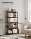 5-Tier Shelving Unit – Steel – Greige and Black – Adjustable Shelves, Max. Load 875 kg