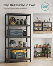 5-Tier Shelving Unit – Steel – Greige and Black – Adjustable Shelves, Max. Load 875 kg