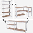 Set of 2 Garage Shelving Units – Steel – Silver – 5-Tier Adjustable Shelves, Max Load 875 kg