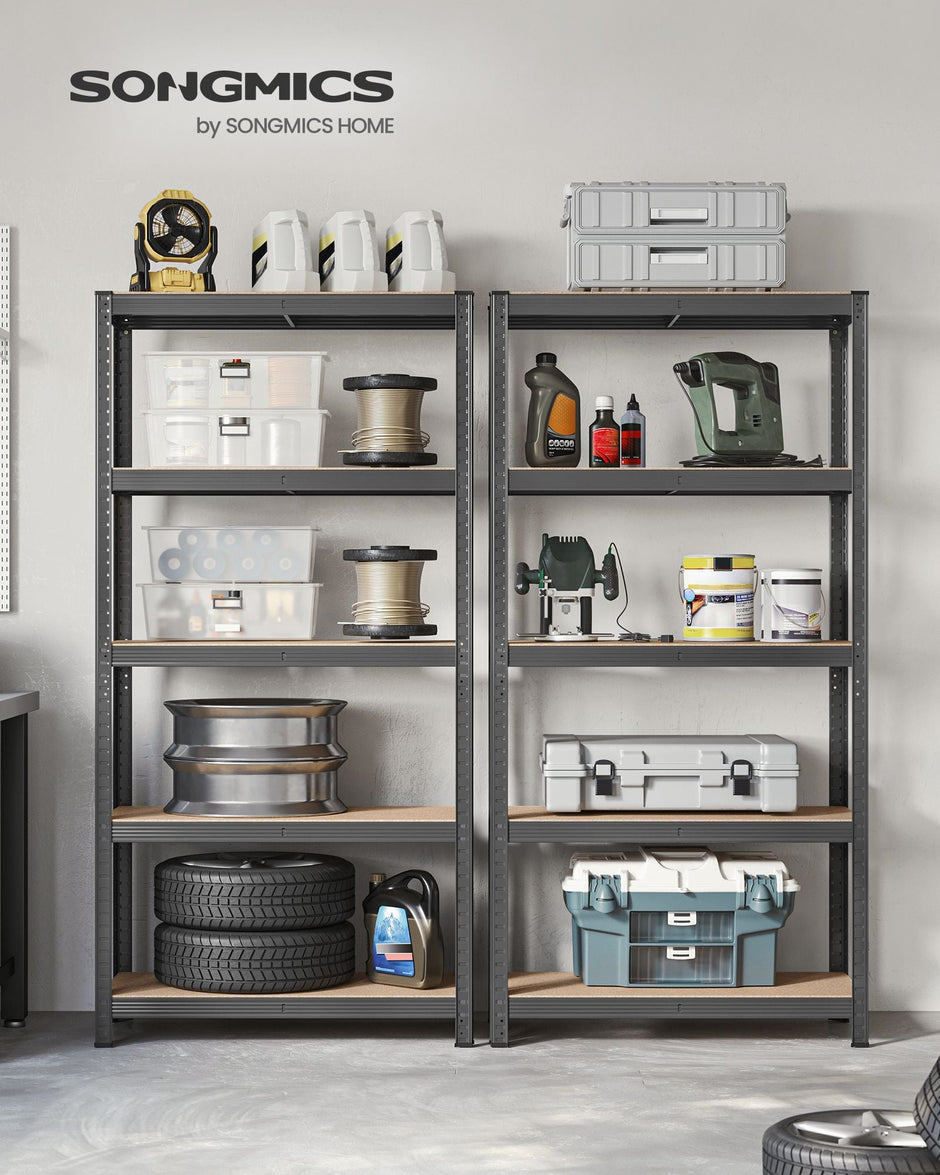 5-Tier Steel Shelving Unit – Steel – Grey – Adjustable Shelves, Max Load 875 kg