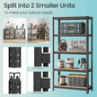 5-Tier Storage Shelves – Metal – Silver/Greige and Black/Rustic Brown – Adjustable with Boltless Assembly