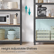 5-Tier Storage Shelves – Metal – Silver/Greige and Black/Rustic Brown – Adjustable with Boltless Assembly