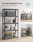 Set of 2 Shelving Units – Reinforced Steel – Dove Grey – 5-Tier Adjustable Storage Racks