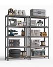 Set of 2 Shelving Units – Reinforced Steel – Dove Grey – 5-Tier Adjustable Storage Racks