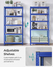 Set of 2 Heavy Duty Steel Shelving Units – Silver – 5-Tier Adjustable Design – Max Load 875 kg
