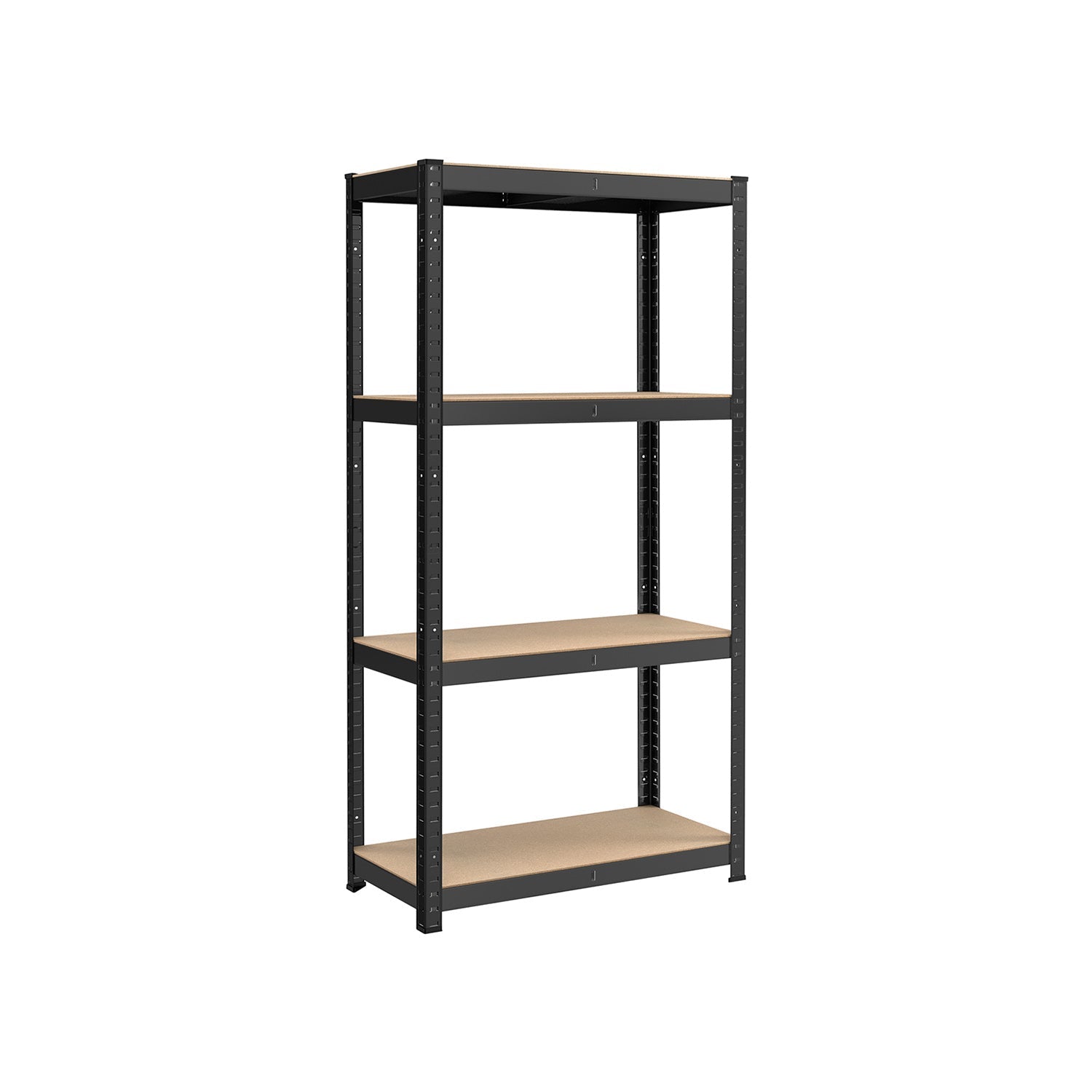 4-Tier Shelving Unit – Steel – Black – Heavy-Duty, 520 kg Capacity